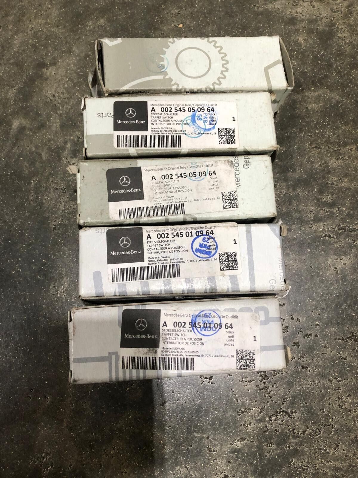 Packing of 5 pcs, TAPPET SWITCH, genuine Mercedes-Benz A0025450509