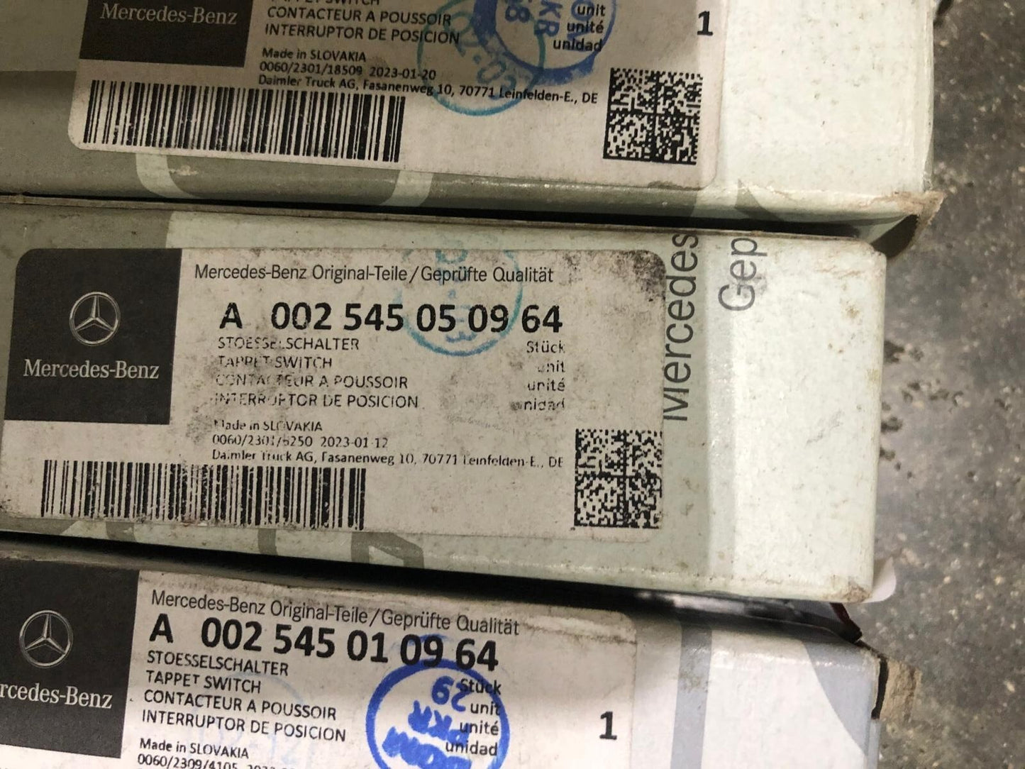 Packing of 5 pcs, TAPPET SWITCH, genuine Mercedes-Benz A0025450509